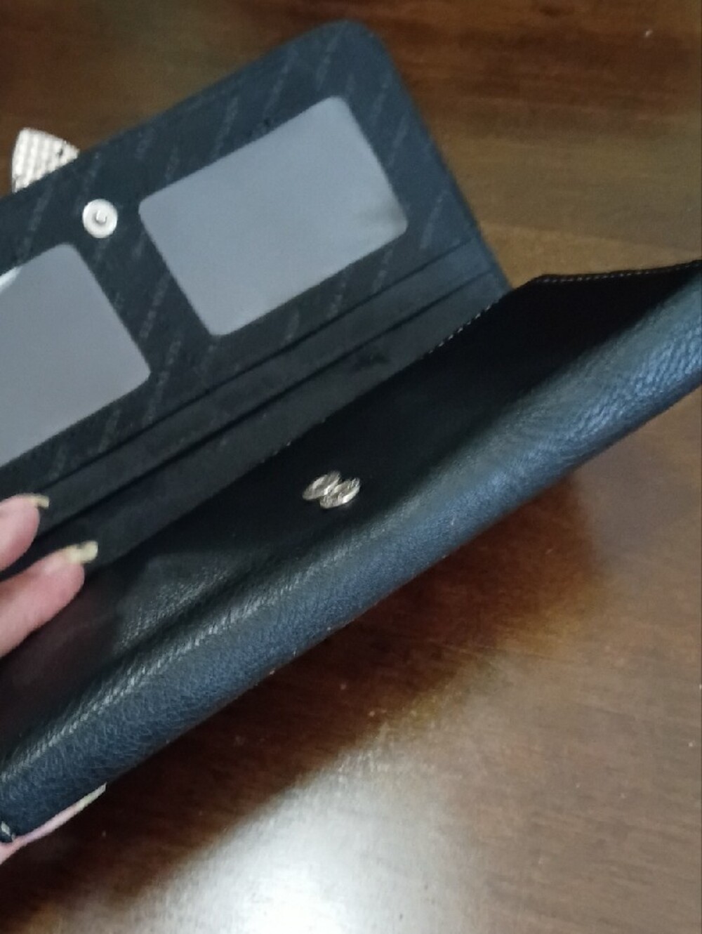 Montana West Euc Black Wallet Wristlet with Turquoise Accent and Silver Buckle - Picture 7 of 13